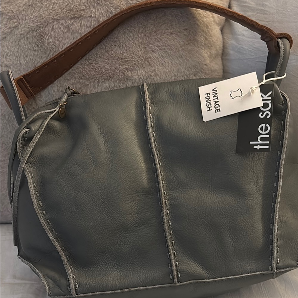 The Sak Blue and Gray Slouchy Shoulder Bag